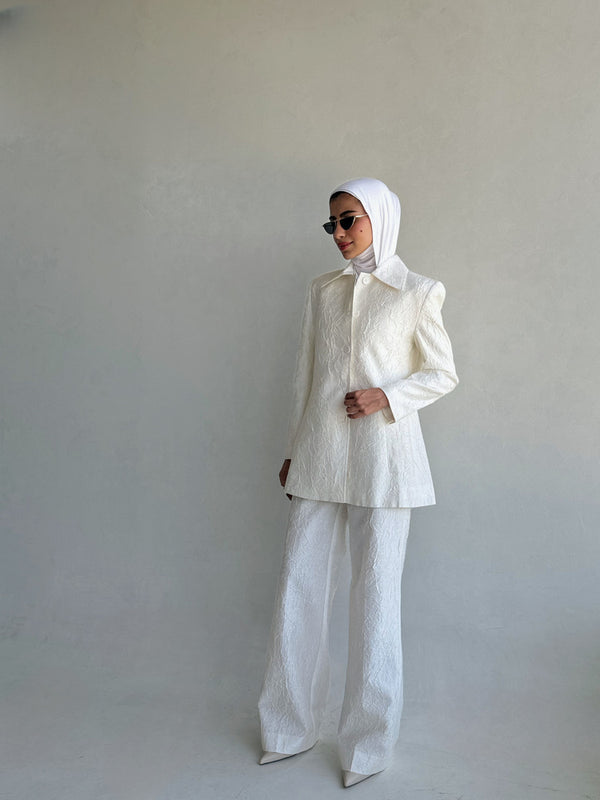 Crumpled Style 2PC Suit Set بدلة