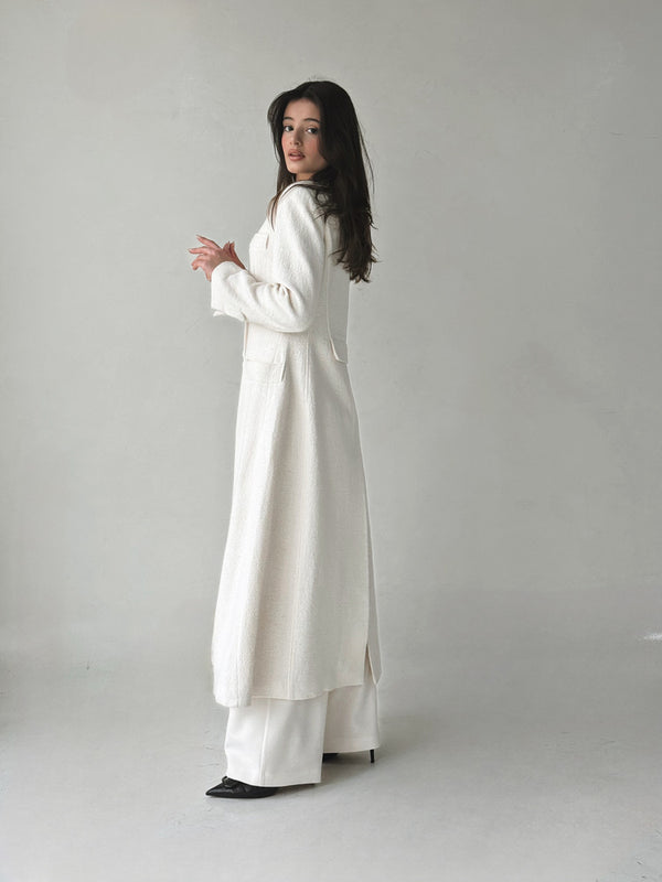 2PC Buttoned Long Coat + Trouser Setsمجموعة نوما ستوديو