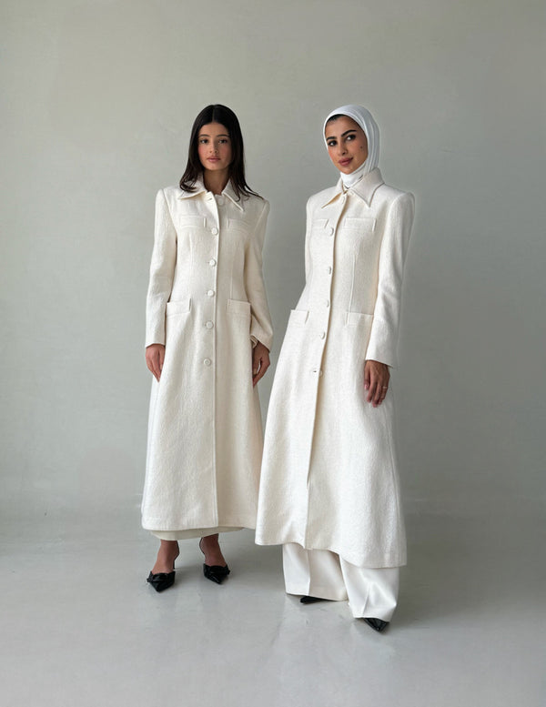 2PC Buttoned Long Coat + Trouser Setsمجموعة نوما ستوديو