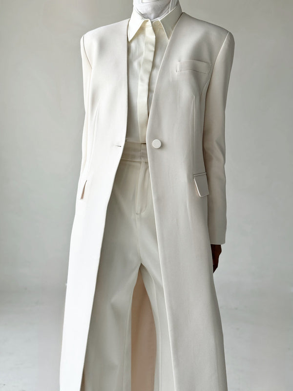 3PC V-neck Long Coat w/ Satin Top & Pants Setsمجموعة نوما ستوديو