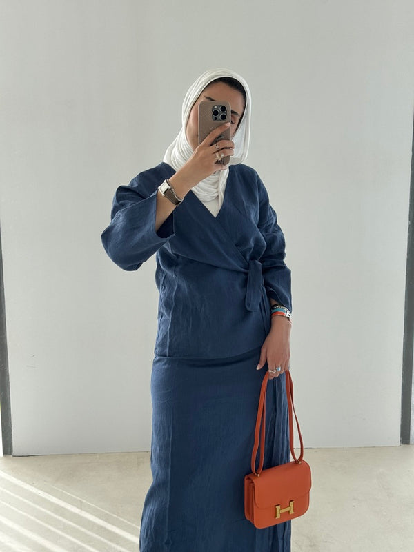 Side Wrap Belted Dress