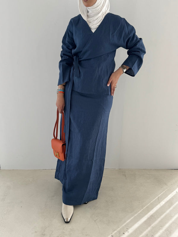 Side Wrap Belted Dress