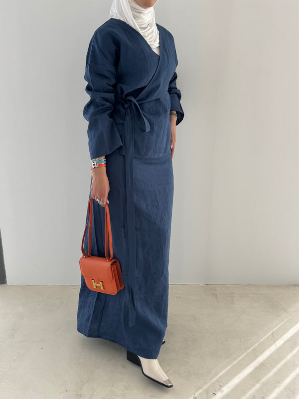 Side Wrap Belted Dress