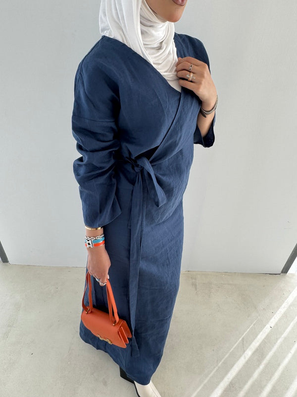 Side Wrap Belted Dress