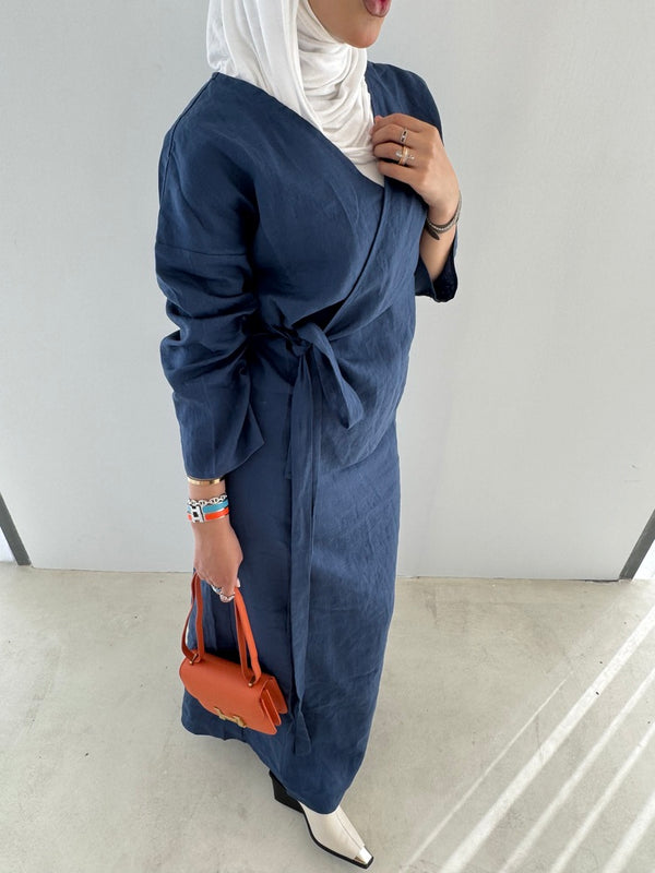 Side Wrap Belted Dress