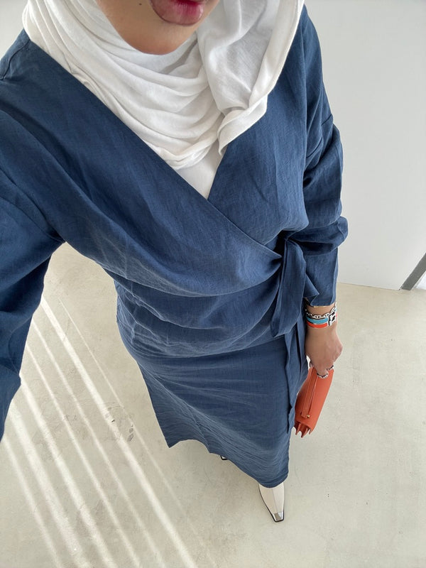 Side Wrap Belted Dress