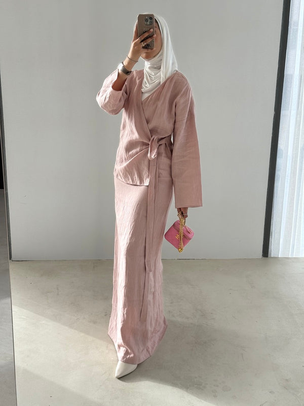 Side Wrap Belted Dress