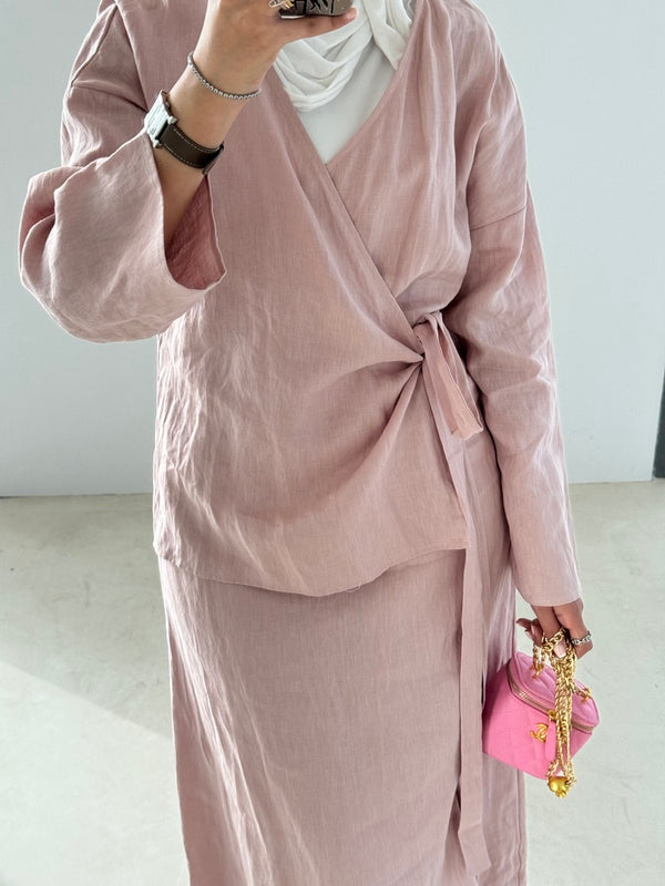 Side Wrap Belted Dress