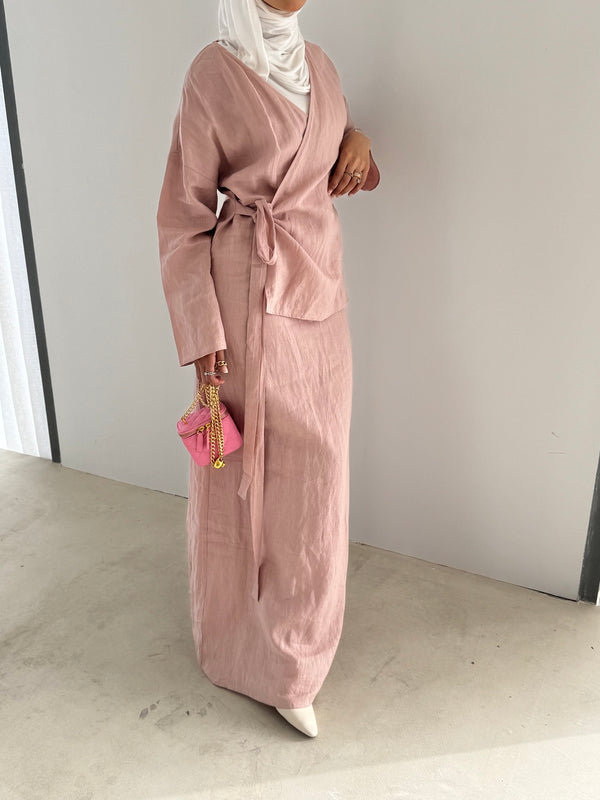 Side Wrap Belted Dress