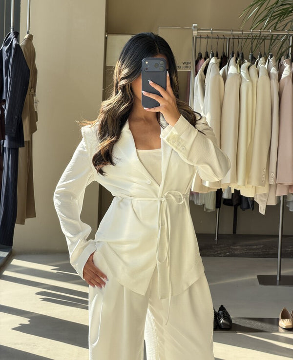 Lace-up White Set