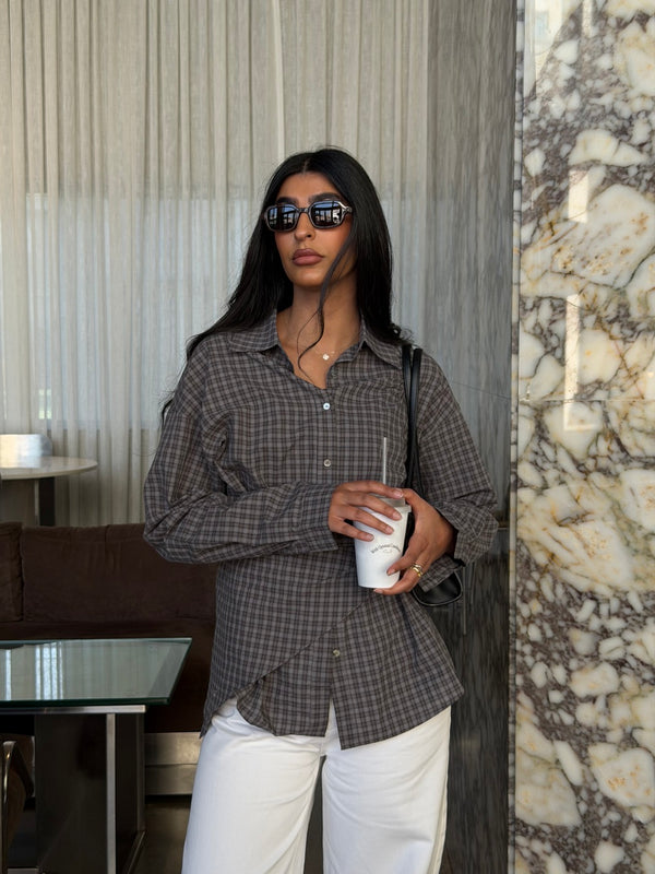 Plaid Cotton Bandana Shirt