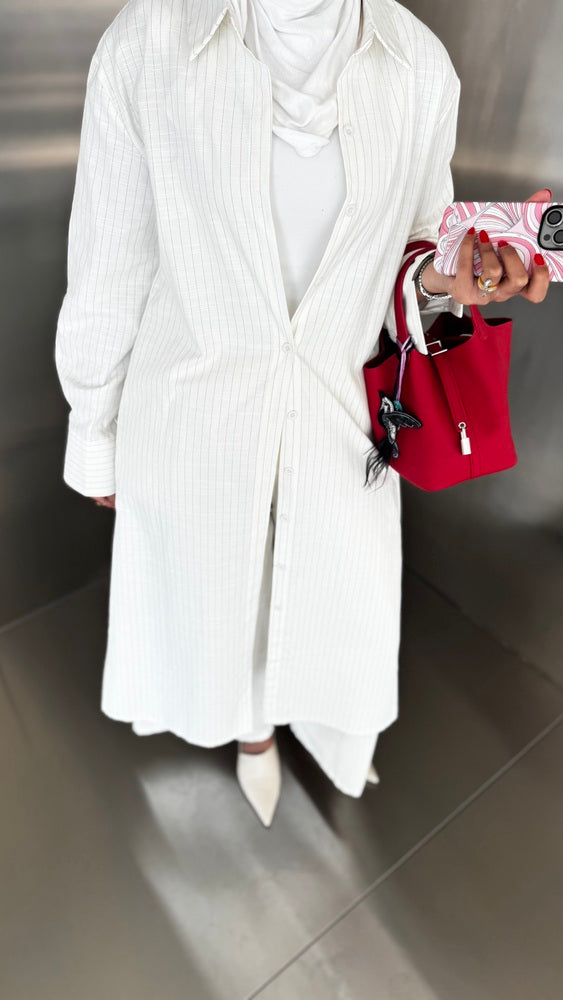 Striped Long Shirt + Pants Set