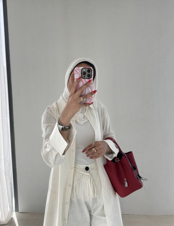 Striped Long Shirt + Pants Set