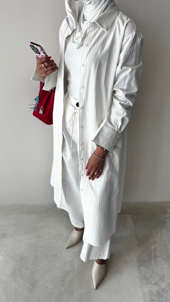 Striped Long Shirt + Pants Set