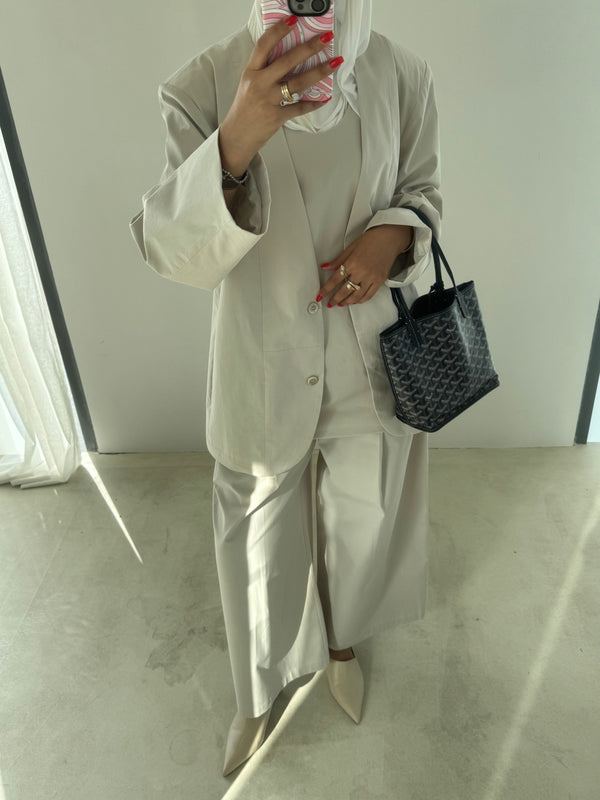 Pleated Pants 3PC Set