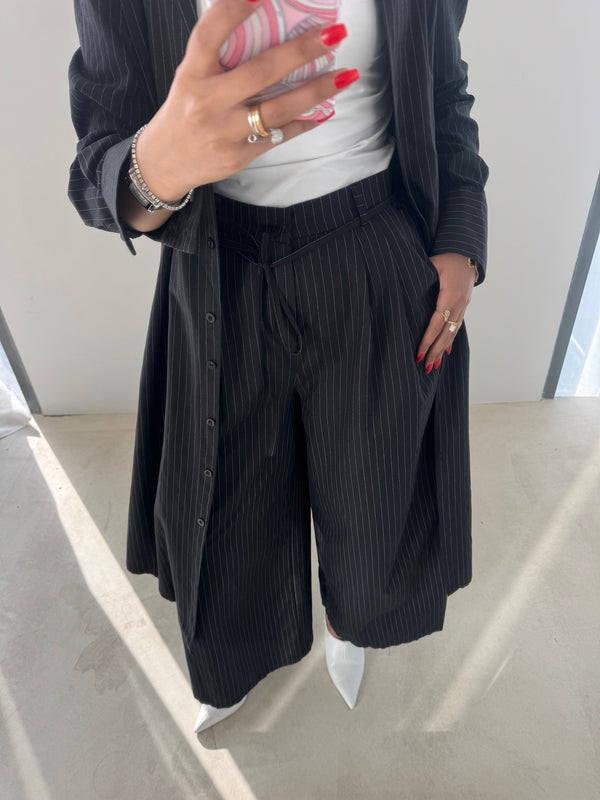 Striped Long Shirt + Pants Set