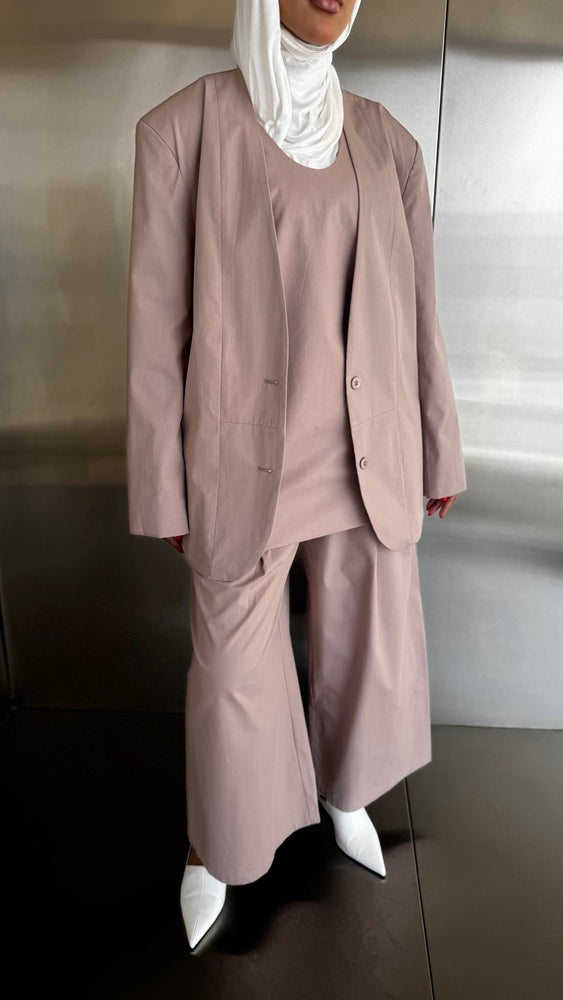 Pleated Pants 3PC Set