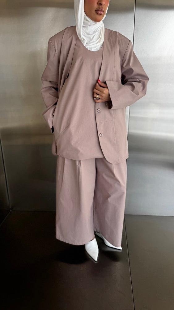 Pleated Pants 3PC Set