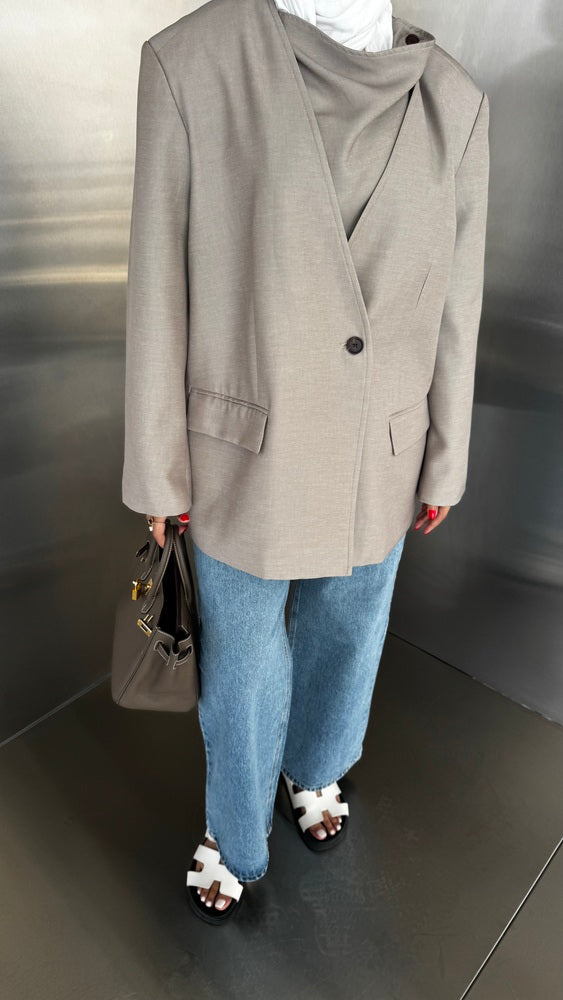 Asymmetrical Collar Blazer