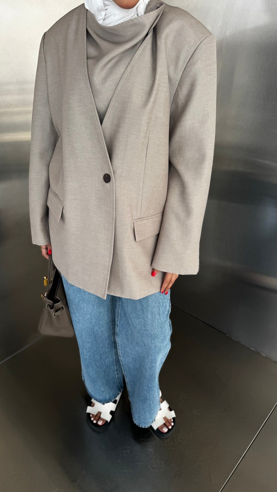 Asymmetrical Collar Blazer