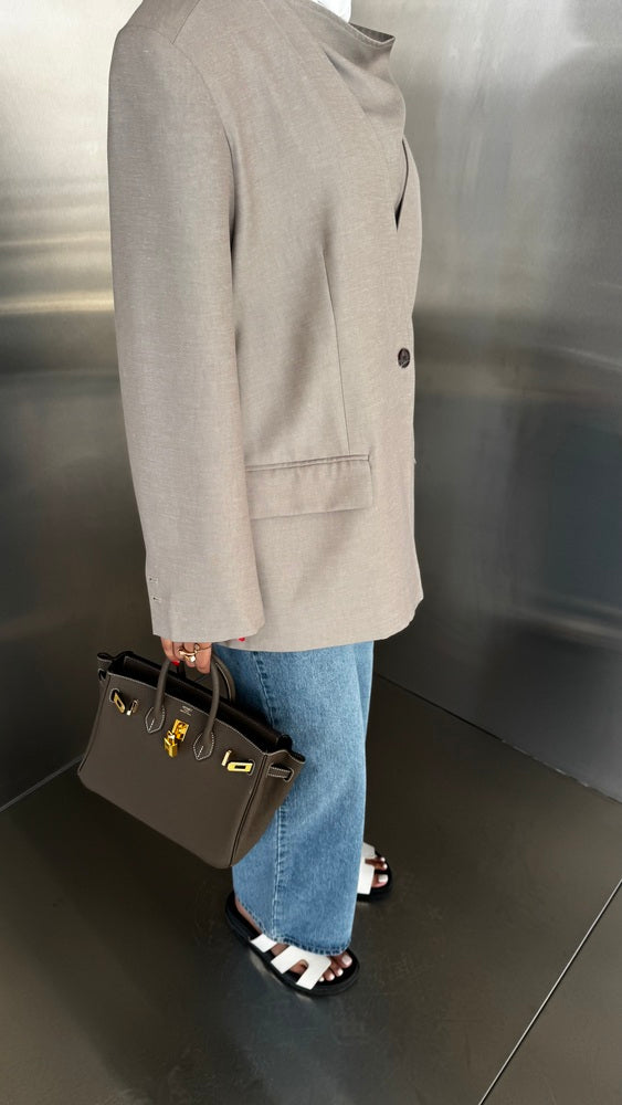 Asymmetrical Collar Blazer