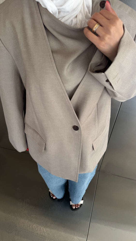 Asymmetrical Collar Blazer