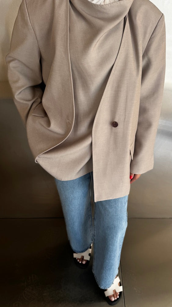 Asymmetrical Collar Blazer
