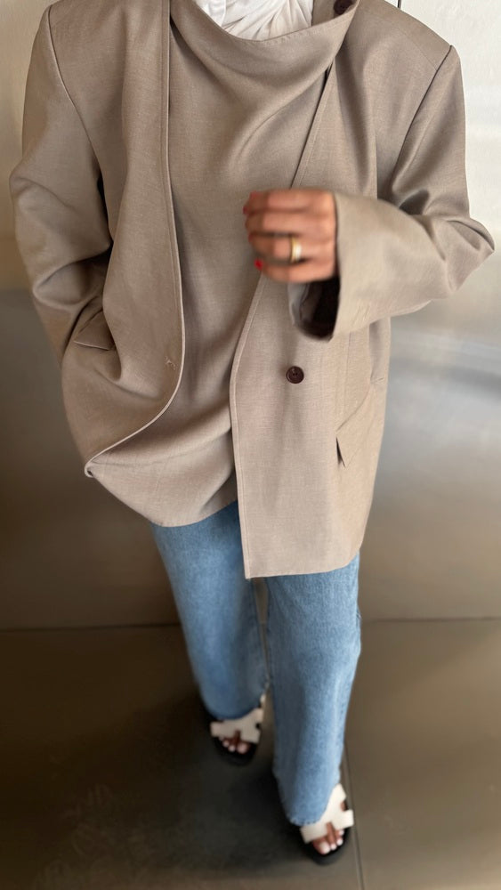 Asymmetrical Collar Blazer