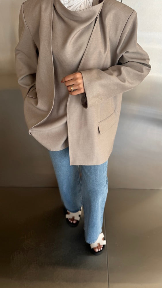 Asymmetrical Collar Blazer