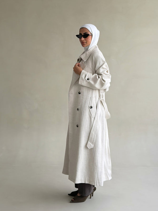 Belted Double-breasted Trench Coat