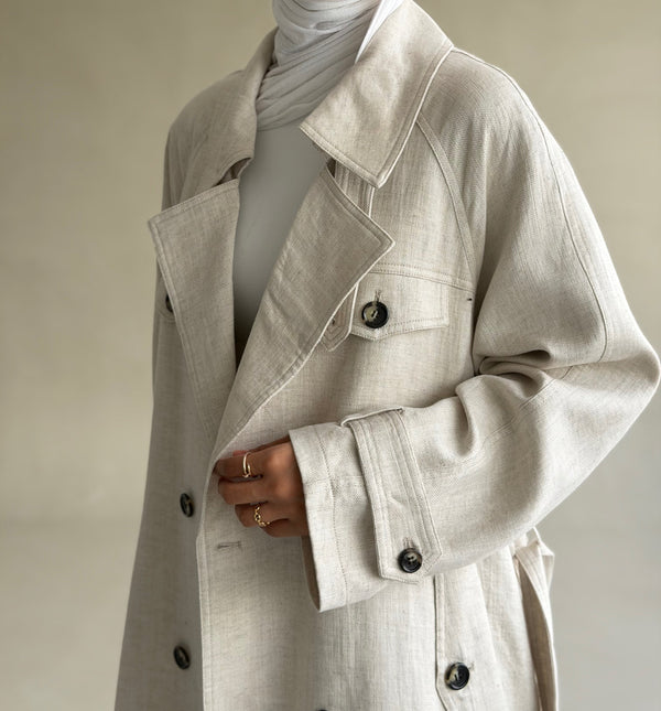 Belted Double-breasted Trench Coat