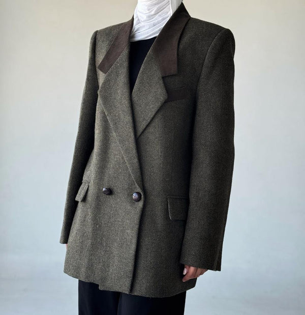 Minimalism Vintage Wool Blazerالسترات الخارجية / البليزرات