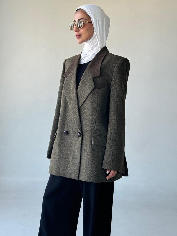 Minimalism Vintage Wool Blazerالسترات الخارجية / البليزرات