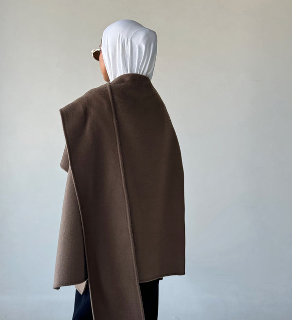 Double Sided Wool Shawl Cloak Coat