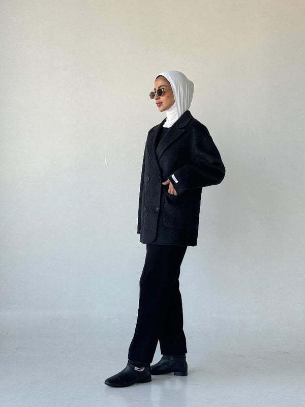 Office Lady Two Sided Wool Coatالسترات الخارجية / المعاطف