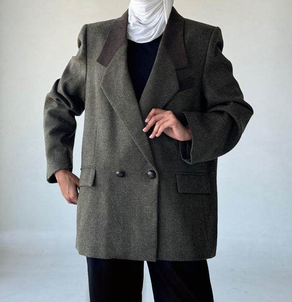 Minimalism Vintage Wool Blazerالسترات الخارجية / البليزرات