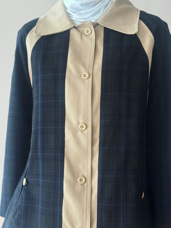 Two Contrast Color Checkered Jacket