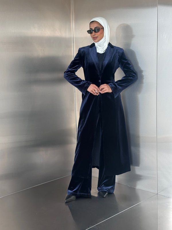 Velvet Long Blazer Set 2PC