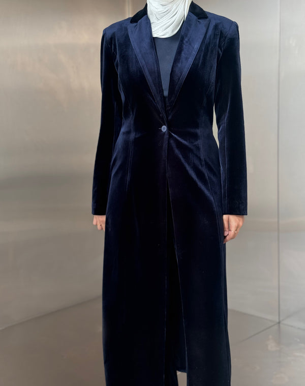 Velvet Long Blazer Set 2PC