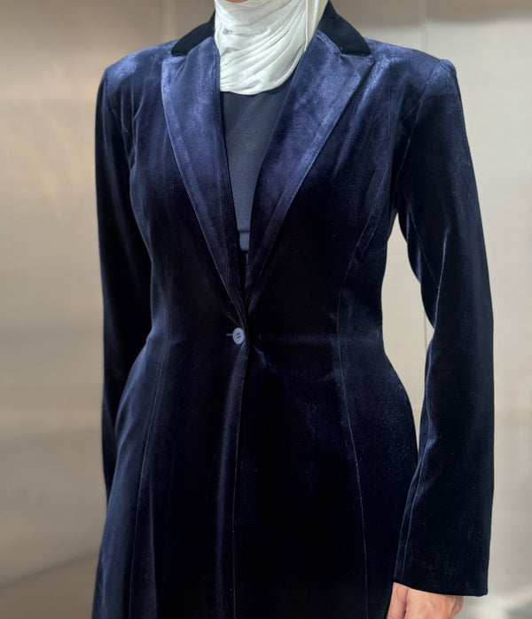 Velvet Long Blazer Set 2PC