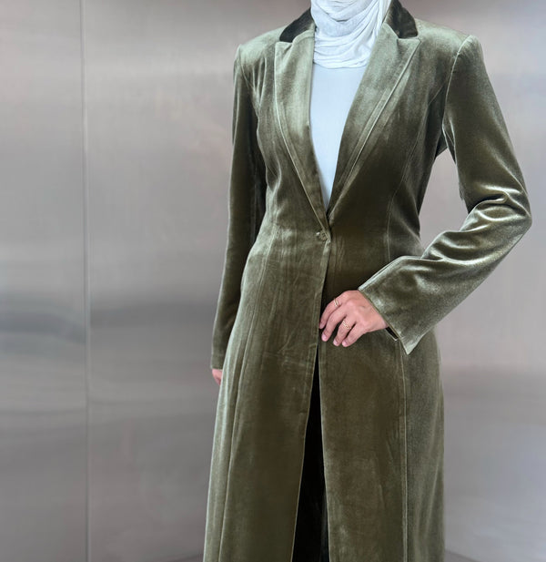 Velvet Long Blazer Set 2PC