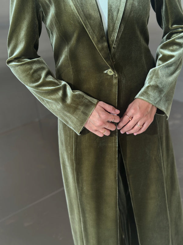 Velvet Long Blazer Set 2PC