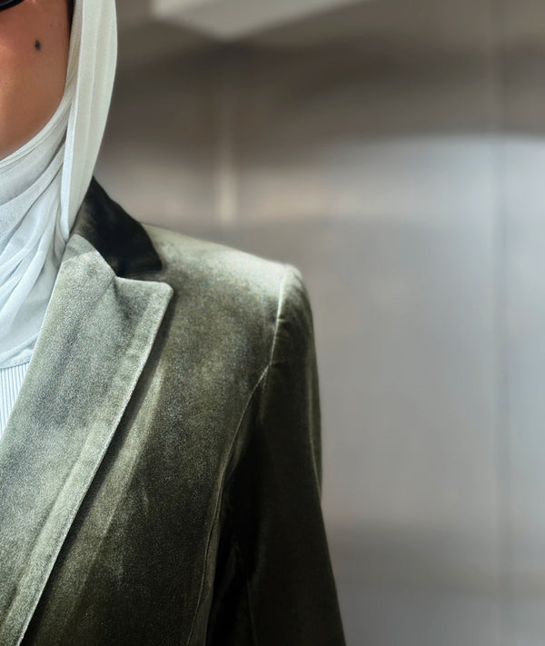 Velvet Long Blazer Set 2PC