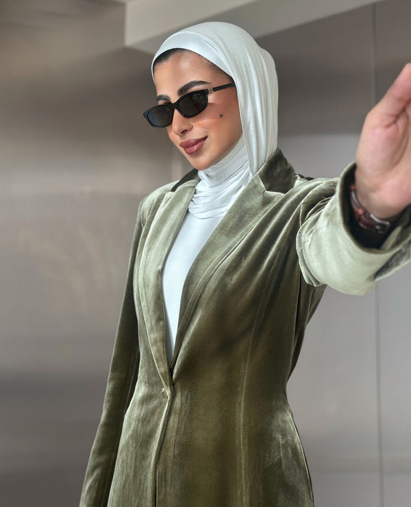 Velvet Long Blazer Set 2PC