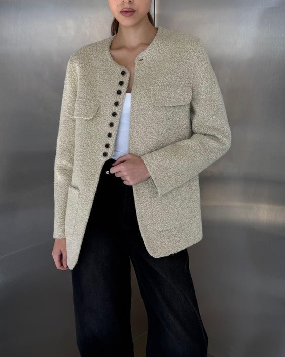 Looped Textured Pocket Jacket