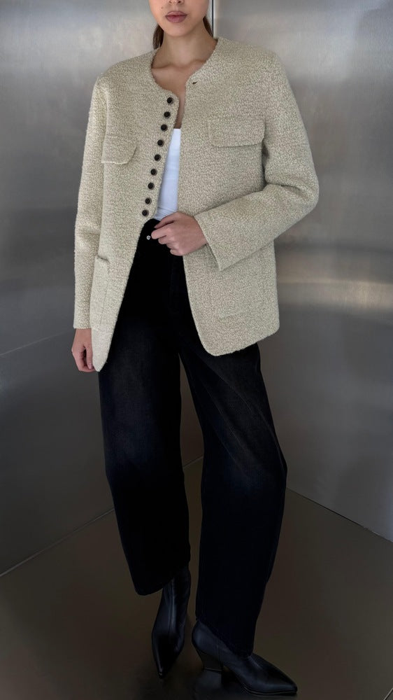 Looped Textured Pocket Jacket