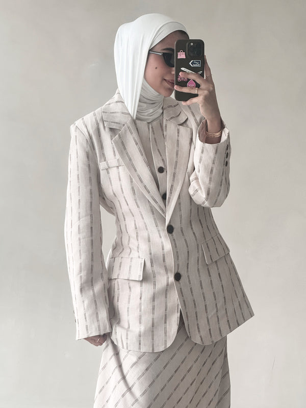 Skirt Suit 3 Pieces Striped