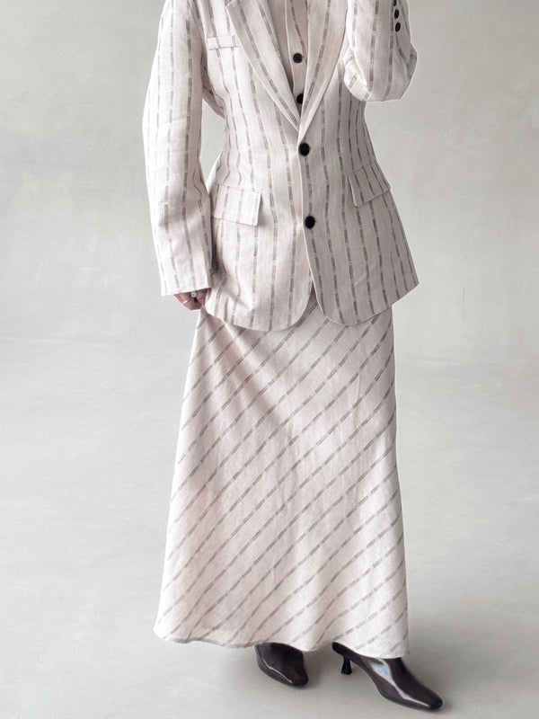 Skirt Suit 3 Pieces Striped
