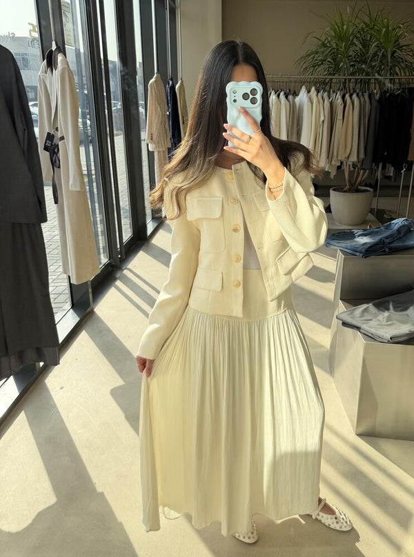 Blazer & Plisse Skirt