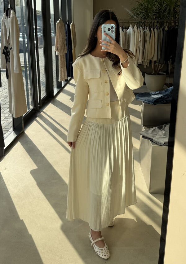 Blazer & Plisse Skirt